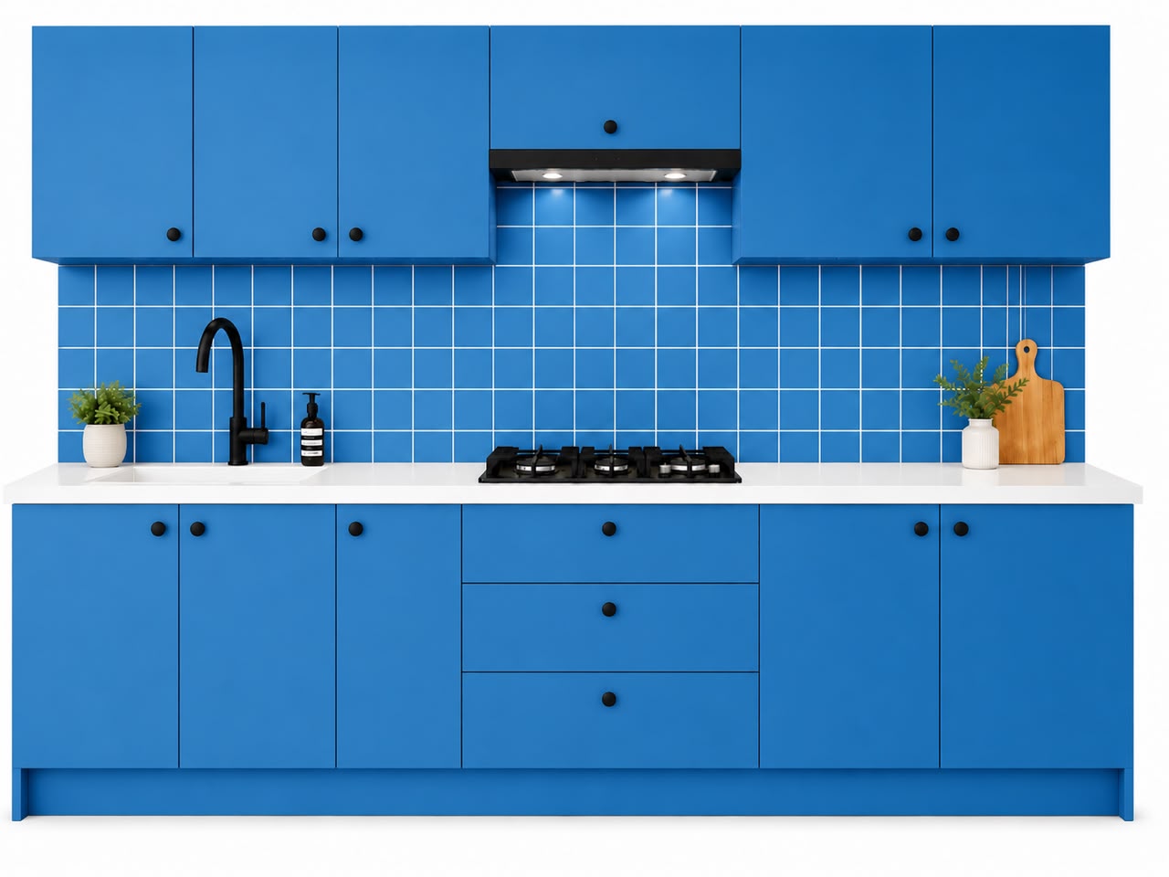 کابینت آبی سوپرمات آنتی فینگر۳متری لژوانwecasa